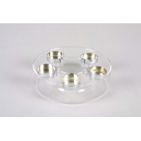 couronne verre 5 bougeoirs diam�tre 19 cm - hauteur 5,5 cm - pr�vu pour 5 bougies chauffe plat non fournie.