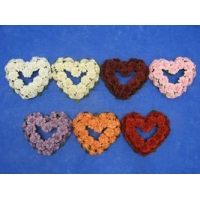 Sachet de 4 d�cors de table c�ur avec rose disponible en 7 coloris d'une dimension de 12 cm x 14 cm. Cet article peut �tre suspendu.