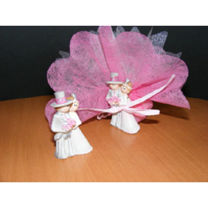 Boite de 12 couples de mari�s avec bouquet.