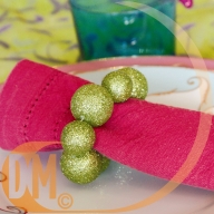 Rond de serviette Boules Paillet�es par 4