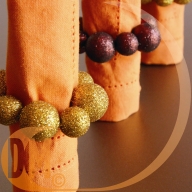 Rond de serviette Boules Paillet�es par 4