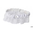JARRETIERE BLANCHE SATIN ET DENTELLE