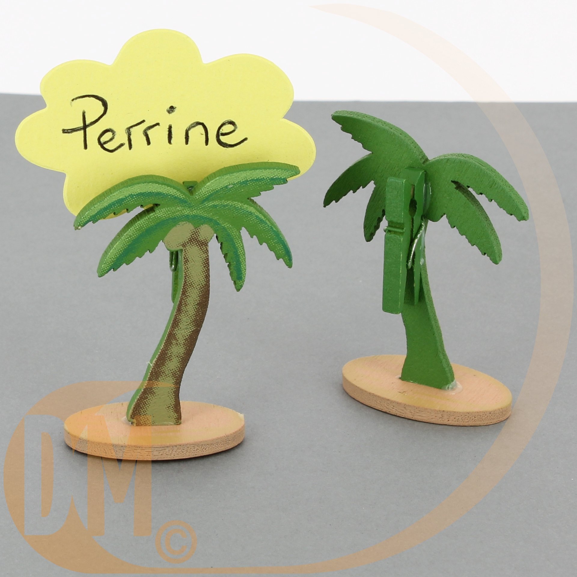 Marque place palmier en bois par 6