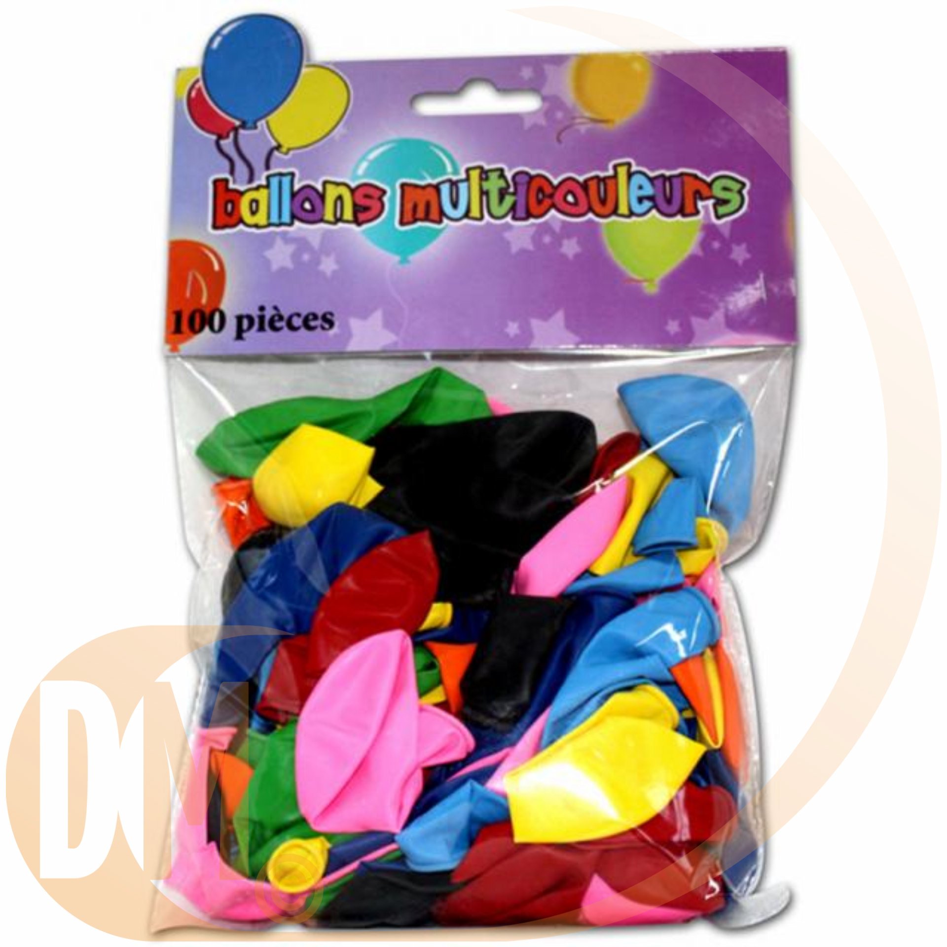 Sachet ballons couleurs assortie par 100