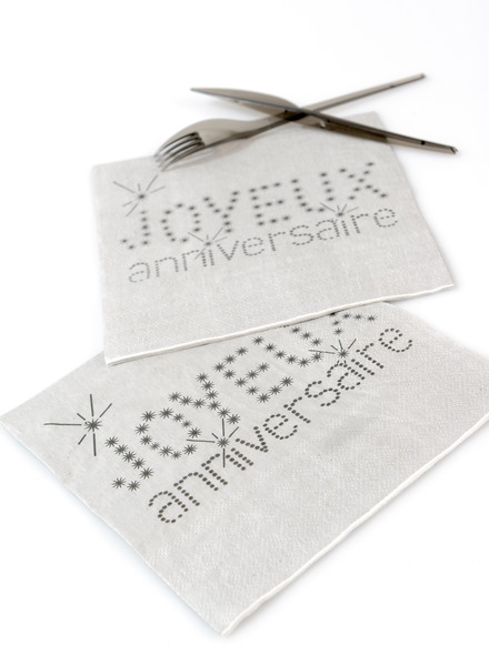 serviette de table anniversaire