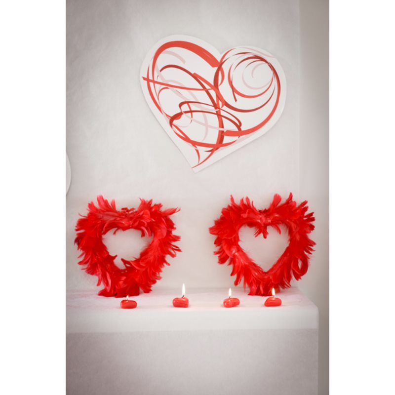 Coeur en plumes 20 cm