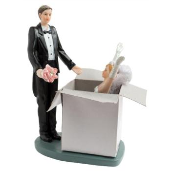 Couple de mari�s charmante surprise 16 cm 