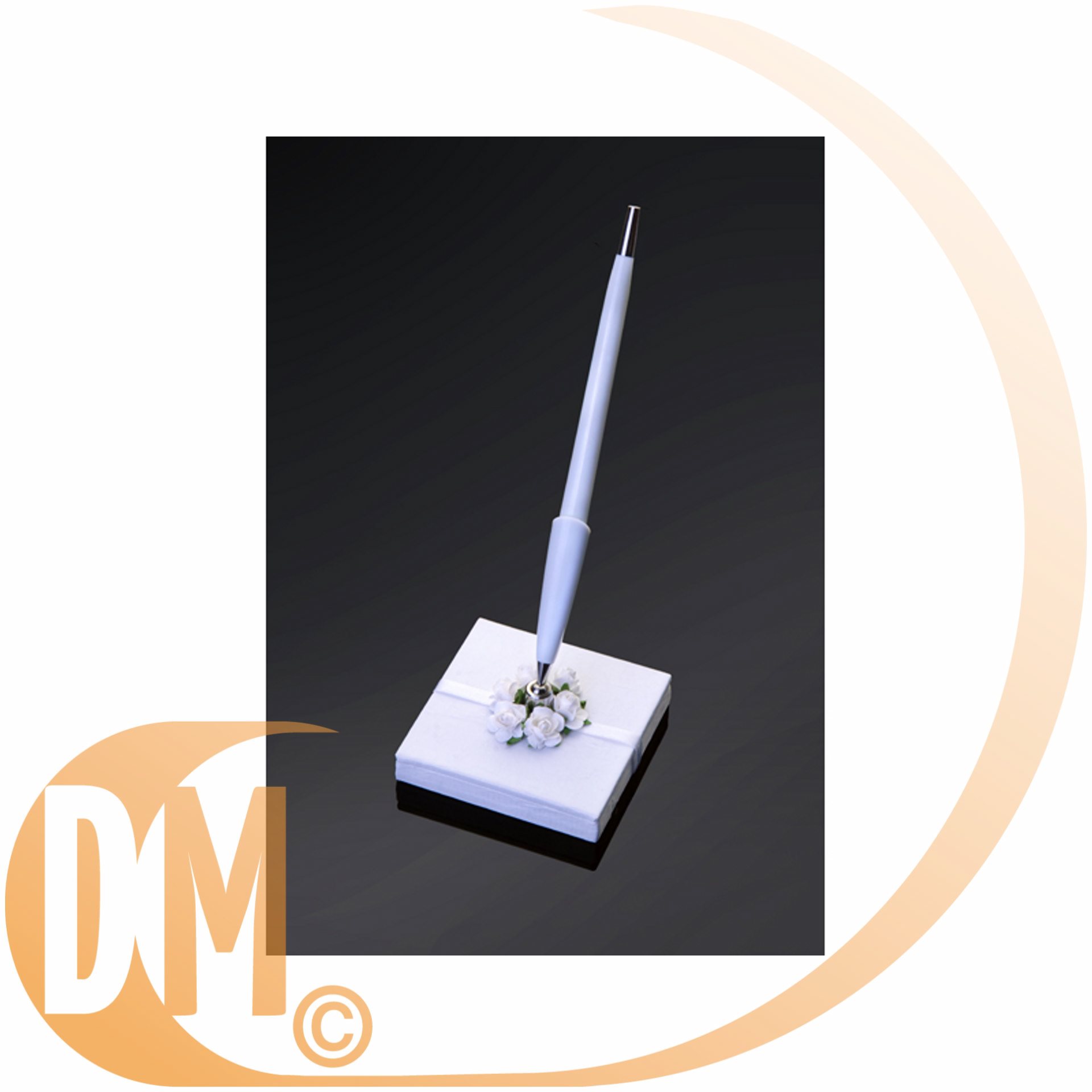 Porte stylo mariage roses blanche