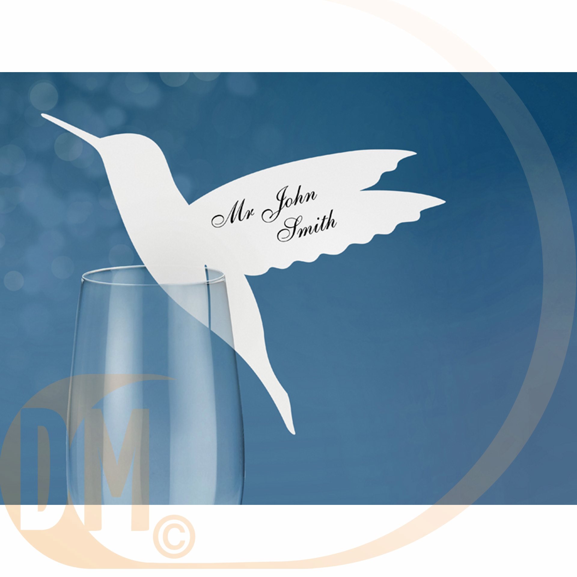 Marque place pour verre Hirondelle par 10