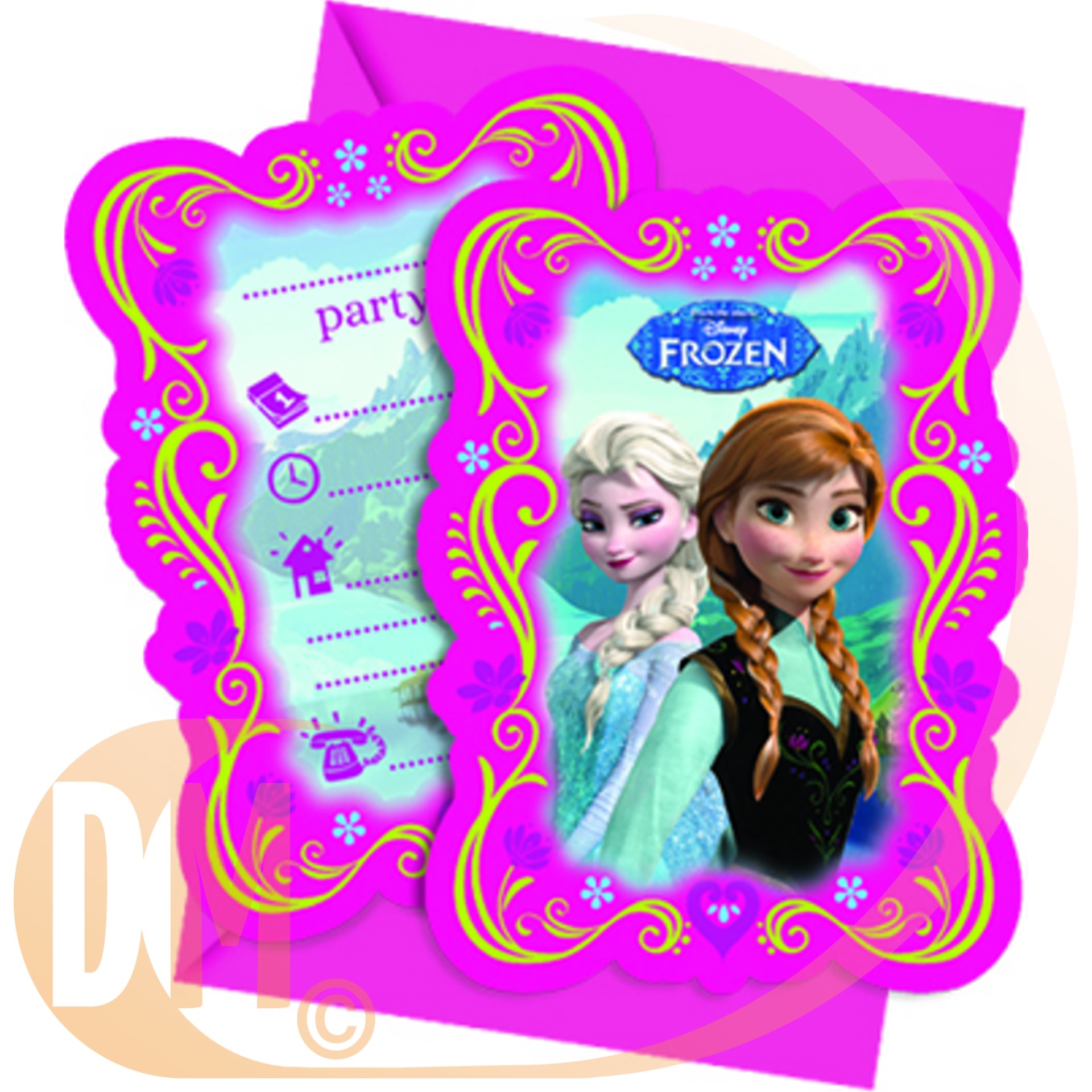 Carte invitation Reine des Neiges x6 