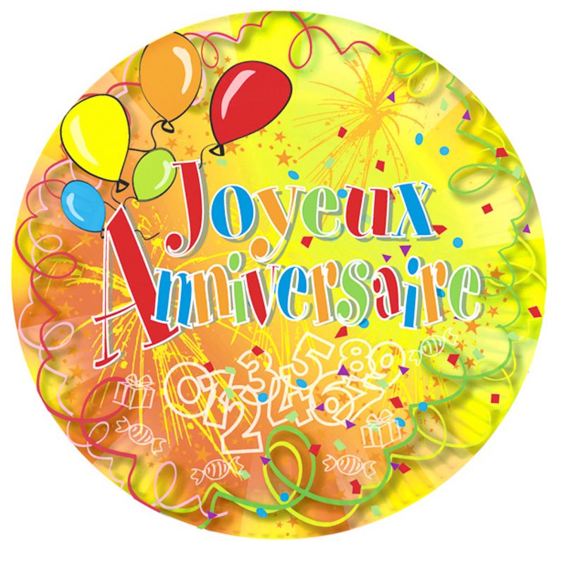 Assiette anniversaire surprise