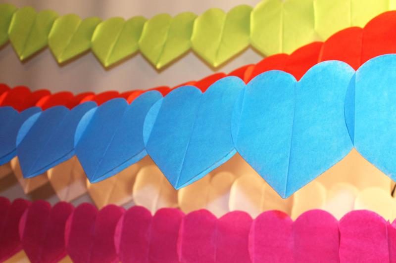 Guirlande de coeurs en papier 3m