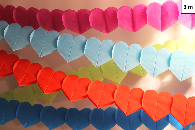 Guirlande de coeurs en papier 3m