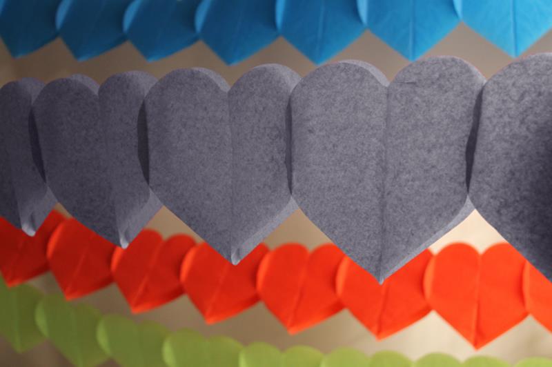 Guirlande de coeurs en papier 3m