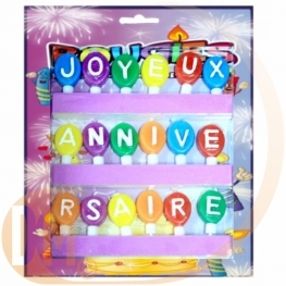 Bougie ballons joyeux anniversaire
